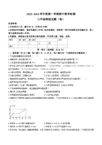 陕西省商洛市山阳县色河铺镇九年制学校2023-2024学年八年级上学期期中教学检测物理试题(无答案)