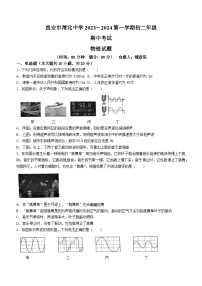 陕西省西安市陕西师范大学附属中学渭北中学2023-2024年八年级上学期期中考试物理试题(无答案)