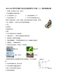 2022-2023学年甘肃省平凉市庄浪县联考八年级（上）期末物理试卷(含答案解析)