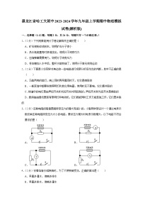 黑龙江省哈工大附中2023-2024学年九年级上学期期中物理模拟试卷+