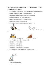 2023-2024学年四川省德阳二中教育集团九年级（上）期中物理试卷（甲卷）