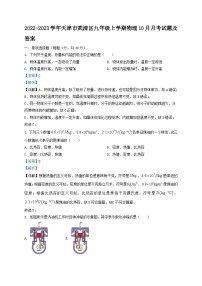 2022-2023学年天津市武清区九年级上学期物理10月月考试题及答案