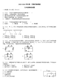 山东省禹城市张庄镇中学2023-2024学年上学期第二次月考九年级物理试题