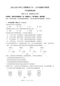 福建省漳州市第三中学2023-2024学年九年级上学期期中考试物理试卷