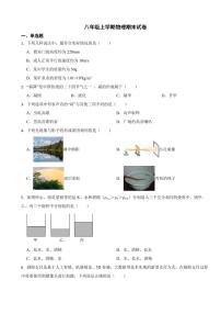 广东省佛山市2023年八年级上学期物理期末试卷附参考答案