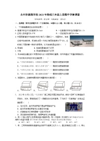 湖南省永州市冷水滩区德雅学校2023-2024学年八年级上学期期中学情调查物理试题