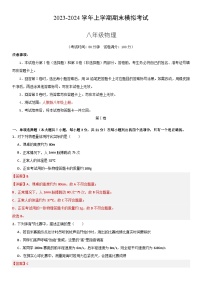 八年级物理期末模拟卷（广东省卷专用，人教版八上）-2023-2024学年初中上学期期末模拟考试