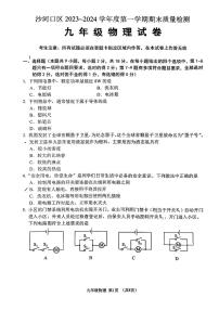 辽宁省大连市沙河口区2023-2024学年九年级上学期期末质量检测物理试卷