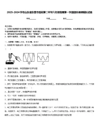 2023-2024学年山东省东营市胜利第二中学八年级物理第一学期期末调研模拟试题含答案