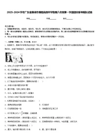 2023-2024学年广东省惠州市惠阳高级中学物理八年级第一学期期末联考模拟试题含答案
