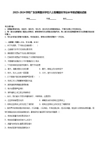 2023-2024学年广东东莞智升学校八上物理期末学业水平测试模拟试题含答案