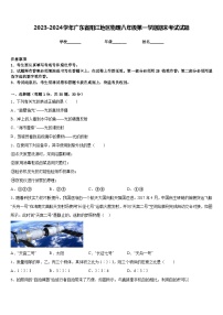 2023-2024学年广东省阳江地区物理八年级第一学期期末考试试题含答案