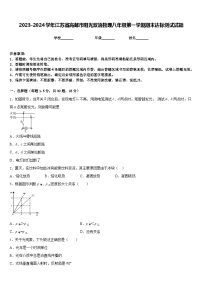 2023-2024学年江苏省高邮市阳光双语物理八年级第一学期期末达标测试试题含答案