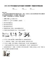 2023-2024学年河南省驻马店市汝南县八年级物理第一学期期末统考模拟试题含答案