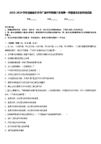 2023-2024学年湖南省长沙市广益中学物理八年级第一学期期末达标检测试题含答案