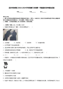 北京市通州区2023-2024学年物理八年级第一学期期末统考模拟试题含答案