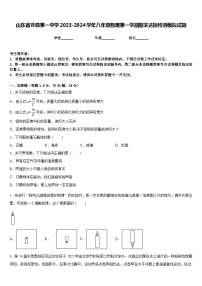 山东省曹县第一中学2023-2024学年八年级物理第一学期期末达标检测模拟试题含答案