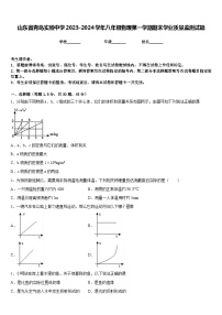 山东省青岛实验中学2023-2024学年八年级物理第一学期期末学业质量监测试题含答案