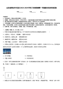 山东省青岛市市北区2023-2024学年八年级物理第一学期期末质量检测试题含答案