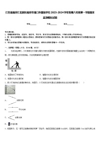 江苏省南京江北新区南京市浦口外国语学校2023-2024学年物理八年级第一学期期末监测模拟试题含答案