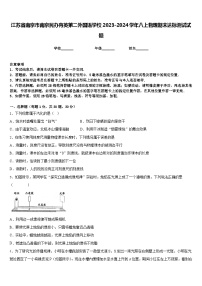 江苏省南京市南京民办育英第二外国语学校2023-2024学年八上物理期末达标测试试题含答案