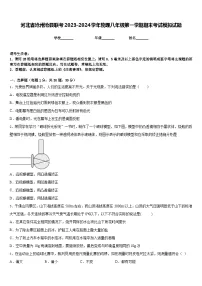 河北省沧州沧县联考2023-2024学年物理八年级第一学期期末考试模拟试题含答案