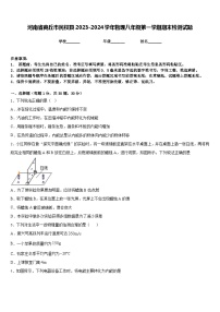 河南省商丘市民权县2023-2024学年物理八年级第一学期期末检测试题含答案