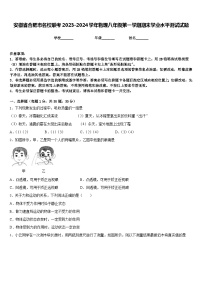 安徽省合肥市名校联考2023-2024学年物理八年级第一学期期末学业水平测试试题含答案