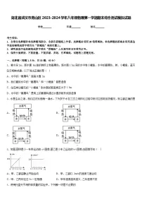 湖北省武汉市青山区2023-2024学年八年级物理第一学期期末综合测试模拟试题含答案