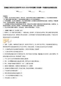 甘肃省兰州市天庆实验中学2023-2024学年物理八年级第一学期期末监测模拟试题含答案