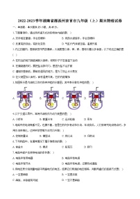 2022-2023学年湖南省湘西州吉首市九年级（上）期末物理试卷（含详细答案解析）