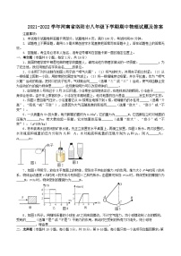 2021-2022学年河南省洛阳市八年级下学期期中物理试题及答案
