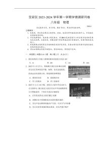 广东省深圳市宝安区2023-2024学年八年级上学期物理期末考试试卷+