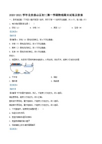 2020-2021学年北京燕山区初三上学期物理期末试卷及答案