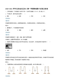 2020-2021学年北京延庆区初三上学期物理期中试卷及答案