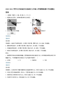 2020-2021学年江苏省扬州市高邮市九年级上学期物理期中考试题及答案