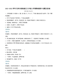 2021-2022学年天津市滨海新区九年级上学期物理期中试题及答案