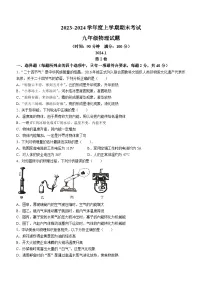 山东省临沂市临沭县2023-2024学年九年级上学期1月期末物理试题