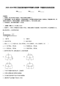 2023-2024学年江苏省无锡市南菁中学物理九年级第一学期期末达标测试试题含答案