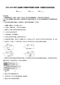 2023-2024学年江苏省靖江市靖城中学物理九年级第一学期期末达标检测试题含答案