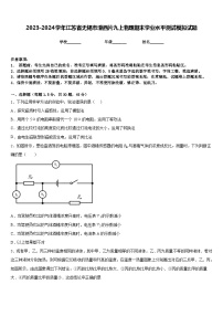 2023-2024学年江苏省无锡市澄西片九上物理期末学业水平测试模拟试题含答案