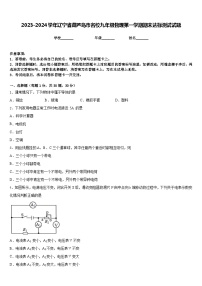 2023-2024学年辽宁省葫芦岛市名校九年级物理第一学期期末达标测试试题含答案