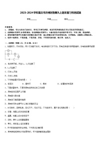 2023-2024学年重庆市开州区物理九上期末复习检测试题含答案