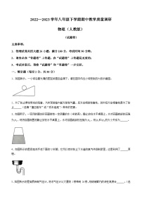 安徽省滁州市凤阳县官塘中学2022-2023学年八年级下学期4月月考物理试题和答案