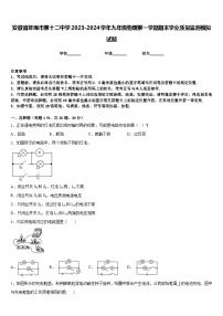 安徽省蚌埠市第十二中学2023-2024学年九年级物理第一学期期末学业质量监测模拟试题含答案