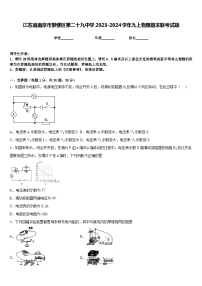 江苏省南京市鼓楼区第二十九中学2023-2024学年九上物理期末联考试题含答案