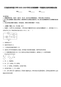 江苏省苏州市葛江中学2023-2024学年九年级物理第一学期期末达标检测模拟试题含答案