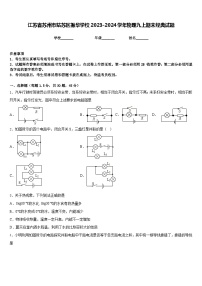 江苏省苏州市姑苏区振华学校2023-2024学年物理九上期末经典试题含答案