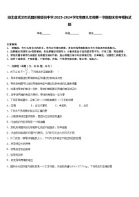 湖北省武汉市武昌区粮道街中学2023-2024学年物理九年级第一学期期末统考模拟试题含答案