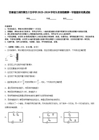 甘肃省兰州市第五十五中学2023-2024学年九年级物理第一学期期末经典试题含答案